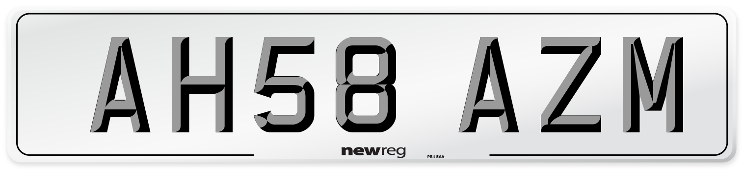 AH58 AZM Number Plate from New Reg